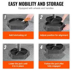 VEVOR RV Leveling Pads, 9 Inch Round Landing Feet, Permanent Attached Jack Stabilizers, Rubber Jack Pads, 5000 lbs Capacity per RV Jack Pad, 5th Wheels, Travel Trailers, Class A/C Motorhomes (6-Pack)