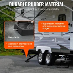 VEVOR RV Leveling Pads, 9 Inch Round Landing Feet, Permanent Attached Jack Stabilizers, Rubber Jack Pads, 5000 lbs Capacity per RV Jack Pad, 5th Wheels, Travel Trailers, Class A/C Motorhomes (4-Pack)