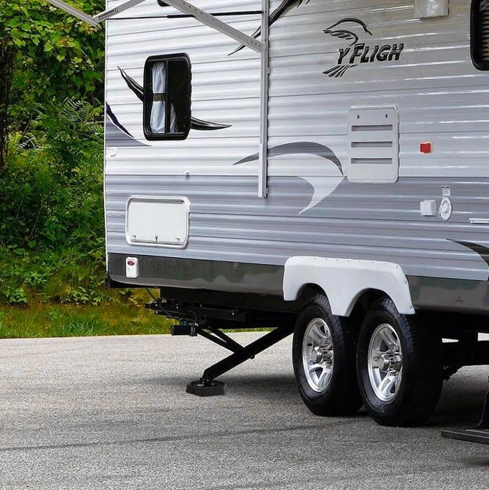 VEVOR RV Leveling Pads, 9 Inch Round Landing Feet, Permanent Attached Jack Stabilizers, Rubber Jack Pads, 5000 lbs Capacity per RV Jack Pad, 5th Wheels, Travel Trailers, Class A/C Motorhomes (4-Pack)
