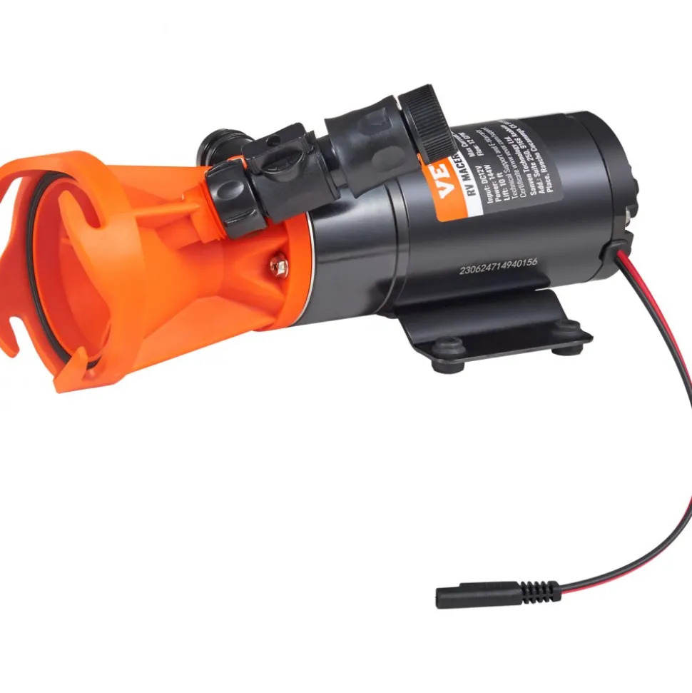 VEVOR RV Portable Macerator Pump, 12V, 12GMP Quick Release RV Waste Pump, RV Sewage Sewer Pump with Detachable Quick Connection Valve Metal Hose Clamp Power Cord, for RV Boat Marine Motorhome Camper