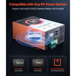 VEVOR RV Power Converter, 35 Amp, 110V AC to 12V DC RV Converter Battery Charger, 4 Stage Smart Charging, 13V to 16.5V Operating Range, Compatible with Lithium Lead Acid Battery, for Camper Trailer