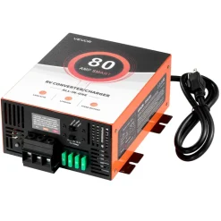 VEVOR RV Power Converter, 80 Amp, 110V AC to 12V DC RV Converter Battery Charger, Multi Stage Smart Charging, 13V to 16.5V Operating Range, Compatible with Lithium & Lead Acid Battery, for Camper