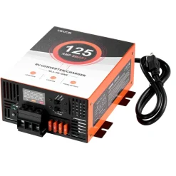 VEVOR RV Power Converter, 125 Amp, 110V AC to 12V DC RV Converter Battery Charger, Multi Stage Smart Charging, 13V to 16.5V Operating Range, Compatible with Lithium & Lead Acid Battery, for Camper