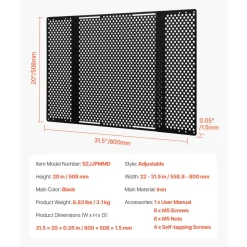 VEVOR RV Screen Door Protector, Adjusts from 22 to 31.5 inch, Adjustable Door Grille, Easy to Install, Reinforced Breathable Honeycomb Holes, Iron Camper RV Entry Protector for Pet Protection, Black