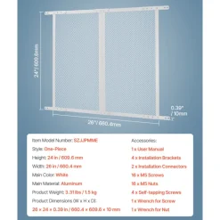 VEVOR RV Screen Door Protector, 24 x 26 inch Door Grille, Easy to Install and Disassemble, Reinforced Breathable Protective Mesh, Aluminum Alloy Camper RV Entry Protector for Pet Protection, White