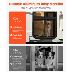 VEVOR RV Screen Door Protector, 24.5 x 20 inch Door Grille, Easy to Install and Disassemble, Reinforced Breathable Protective Mesh, Aluminum Alloy Camper RV Entry Protector for Pet Protection, Black