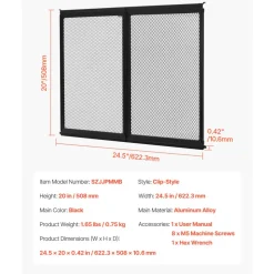 VEVOR RV Screen Door Protector, 24.5 x 20 inch Door Grille, Easy to Install and Disassemble, Reinforced Breathable Protective Mesh, Aluminum Alloy Camper RV Entry Protector for Pet Protection, Black