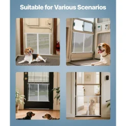 VEVOR RV Screen Door Protector, 28.5 x 31.5 inch Door Grille, Easy to Install and Disassemble, Reinforced Breathable Protective Mesh, Aluminum Alloy Camper RV Entry Protector for Pet Protection, White