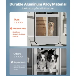 VEVOR RV Screen Door Protector, 28.5 x 31.5 inch Door Grille, Easy to Install and Disassemble, Reinforced Breathable Protective Mesh, Aluminum Alloy Camper RV Entry Protector for Pet Protection, White