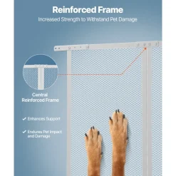 VEVOR RV Screen Door Protector, 28.5 x 31.5 inch Door Grille, Easy to Install and Disassemble, Reinforced Breathable Protective Mesh, Aluminum Alloy Camper RV Entry Protector for Pet Protection, White