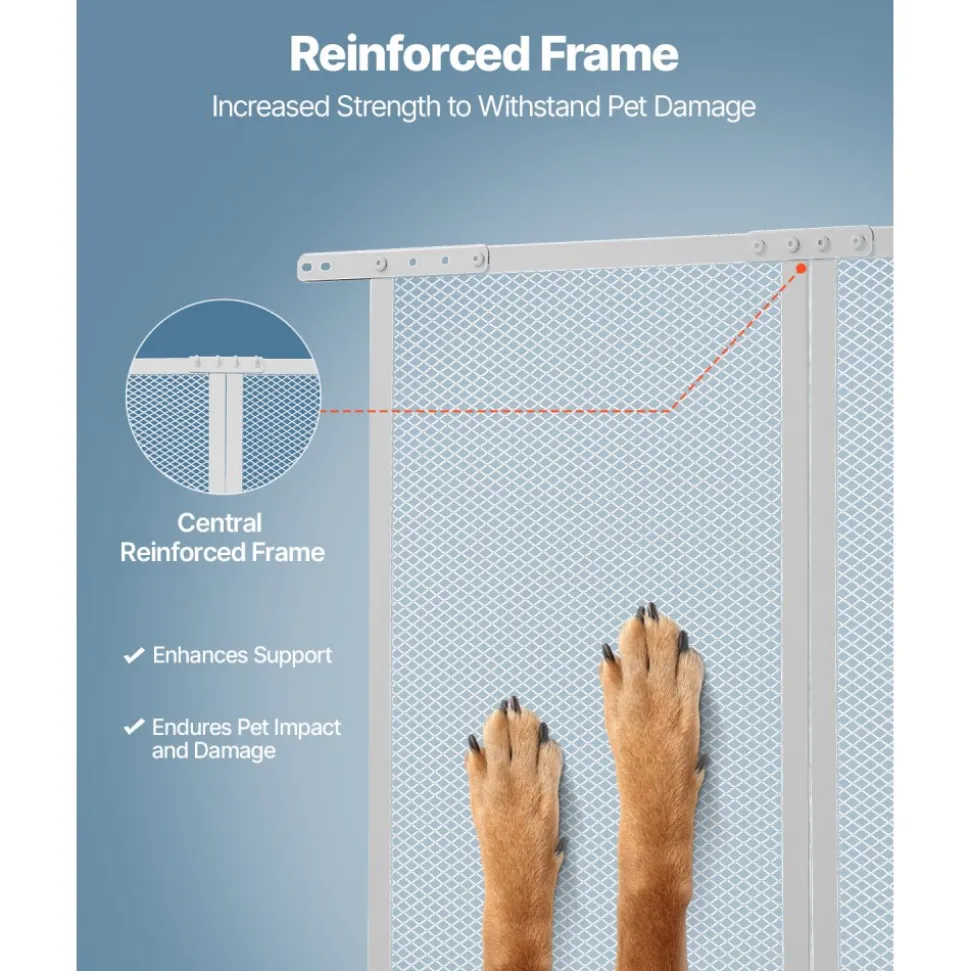 VEVOR RV Screen Door Protector, 28.5 x 31.5 inch Door Grille, Easy to Install and Disassemble, Reinforced Breathable Protective Mesh, Aluminum Alloy Camper RV Entry Protector for Pet Protection, White