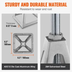 VEVOR RV Stabilizer Jacks, 4 Pack Aluminum RV Leveling Jacks, RV Stack Jacks for RV Travel Trailer Camper, Single Screw Jack Support up to 6000 Lbs, Adjustable from 11 inch to 17 inch