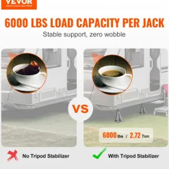 VEVOR RV Stabilizer Jacks, 4 Pack Aluminum RV Leveling Jacks, RV Stack Jacks for RV Travel Trailer Camper, Single Screw Jack Support up to 6000 Lbs, Adjustable from 11 inch to 17 inch