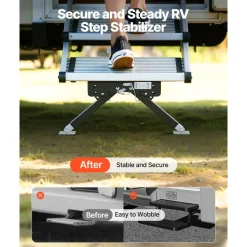 VEVOR RV Step Stabilizer, Height Adjustable Step Stabilizer Kit, Camper Stair Stabilizers with Powder Coated Steel for 5th Wheels, Travel Trailers and Motorhomes, Adjustable from 3 inch to 15 inch