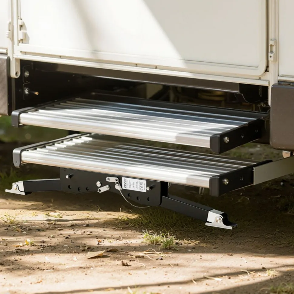 VEVOR RV Step Stabilizer, Height Adjustable Step Stabilizer Kit, Camper Stair Stabilizers with Powder Coated Steel for 5th Wheels, Travel Trailers and Motorhomes, Adjustable from 3 inch to 15 inch