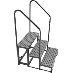 VEVOR RV Steps with Dual Handrails, 3 Steps, 660 lbs Load Capacity, Heavy Duty Outdoor RV Stairs with Non-Slip Mat for Elderly/Pets, Portable Stairs for Hot Tub, Camper, Mobile Home, Porch, Pool, SPA
