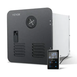 VEVOR RV Tankless Water Heater, Instant Shower with 15 x 15 inches Black Door and Remote Controller, 42000BTU Optimized Comfort Performance Hot Water, Ideal for RVers' Family Everyday Use, Black