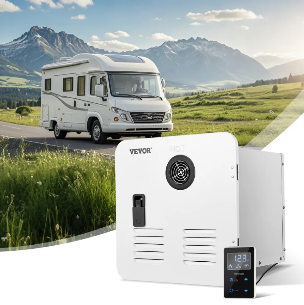 VEVOR RV Tankless Water Heater, Instant Shower with 15 x 15 inches White Door and Remote Controller, 42000BTU Optimized Comfort Performance Propane Hot Water Heater, for RVers' Family Use, White