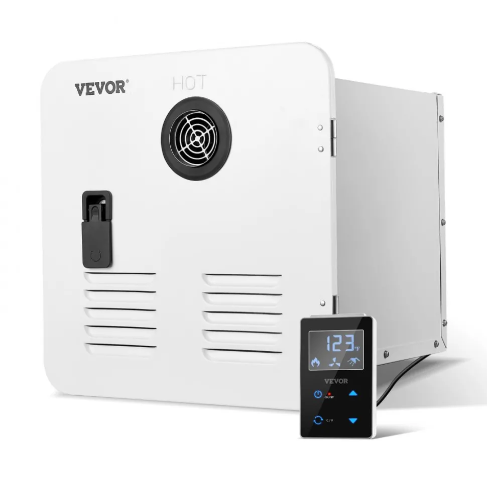 VEVOR RV Tankless Water Heater, Instant Shower with 15 x 15 inches White Door and Remote Controller, 55000BTU Optimized Comfort Performance Hot Water, Ideal for RVers' Family Everyday Use