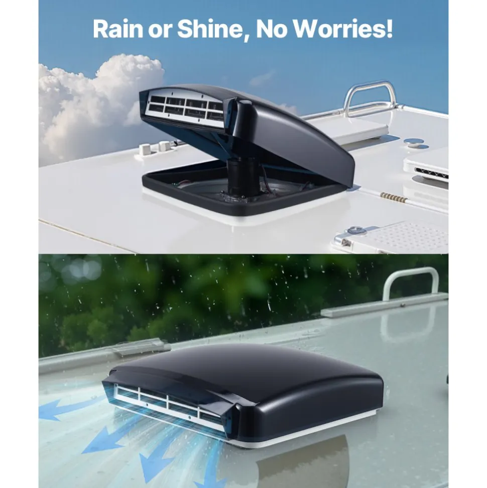 VEVOR RV Vent Fan, 14 inch RV Roof Vent Fan 12V, Powerful 10-Speed Reversible Fan with Remote Control, Built-in Rain Cover, Power Top Lid,12 inch Fan Blade,Fits 14 x14 inch Roof Openings