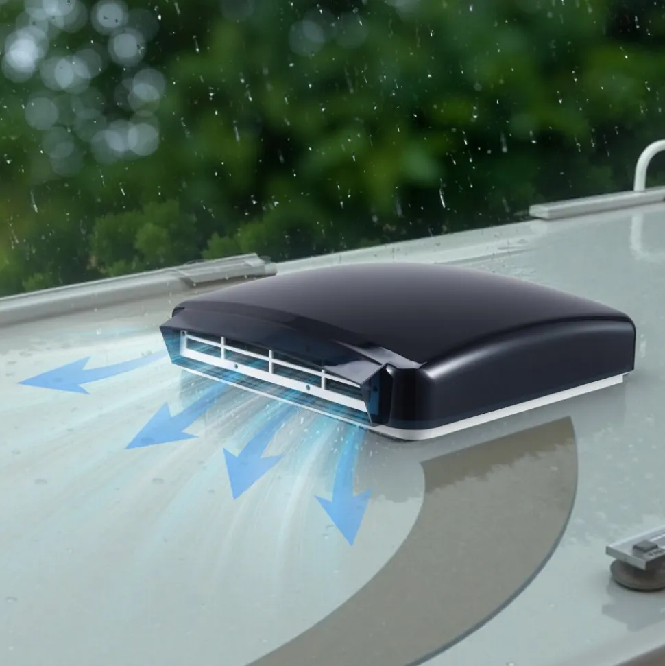 VEVOR RV Vent Fan, 14 inch RV Roof Vent Fan 12V, Powerful 10-Speed Reversible Fan with Remote Control, Built-in Rain Cover, Power Top Lid,12 inch Fan Blade,Fits 14 x14 inch Roof Openings