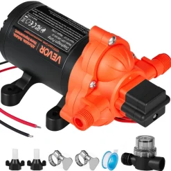 VEVOR RV Water Pump, 12V DC 4 GPM (15.1 L/min), 3-Chamber Self-Priming Diaphragm Water Pump with Automatic Pressure Switch, 40 PSI Max Pressure, On Demand for RV, Caravan, Marine, Yacht, Car Washing