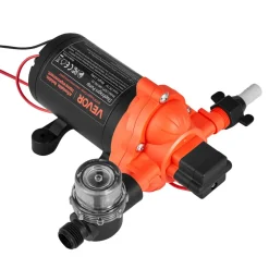 VEVOR RV Water Pump, 12V DC 4 GPM (15.1 L/min), 3-Chamber Self-Priming Diaphragm Water Pump with Automatic Pressure Switch, 40 PSI Max Pressure, On Demand for RV, Caravan, Marine, Yacht, Car Washing