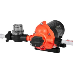 VEVOR RV Water Pump, 12V DC 4 GPM (15.1 L/min), 3-Chamber Self-Priming Diaphragm Water Pump with Automatic Pressure Switch, 40 PSI Max Pressure, On Demand for RV, Caravan, Marine, Yacht, Car Washing
