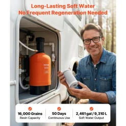VEVOR RV Water Softener, 12,000 Grain, Portable Water Softener System with NPT 3/4