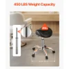 VEVOR Saddle Stool with Wheels, 450 LBS Weight Capacity Ergonomic Rolling Stool, Height Adjustable Thickened PU Leather Swivel Saddle Chair for Salon, Spa, Massage, Tattoo, Clinic, Black