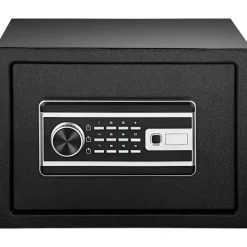 VEVOR Safe Box, 0.8 CU.FT Fingerprint Safe Box for Money with 2 Keys & Digital Keypad, Q235 Steel Safe Box for Storing Cash, Jewelry, Pistols, Documents, Watches in Home & Office & Hotel