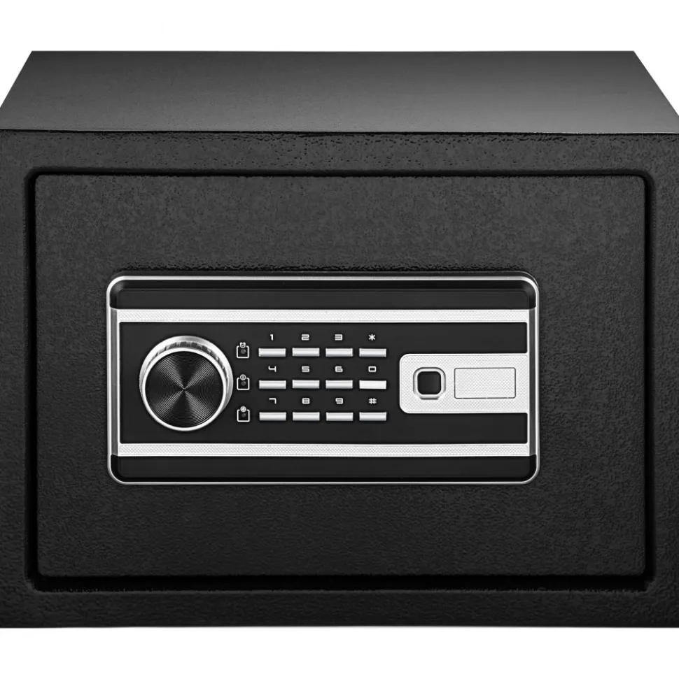 VEVOR Safe Box, 0.8 CU.FT Fingerprint Safe Box for Money with 2 Keys & Digital Keypad, Q235 Steel Safe Box for Storing Cash, Jewelry, Pistols, Documents, Watches in Home & Office & Hotel