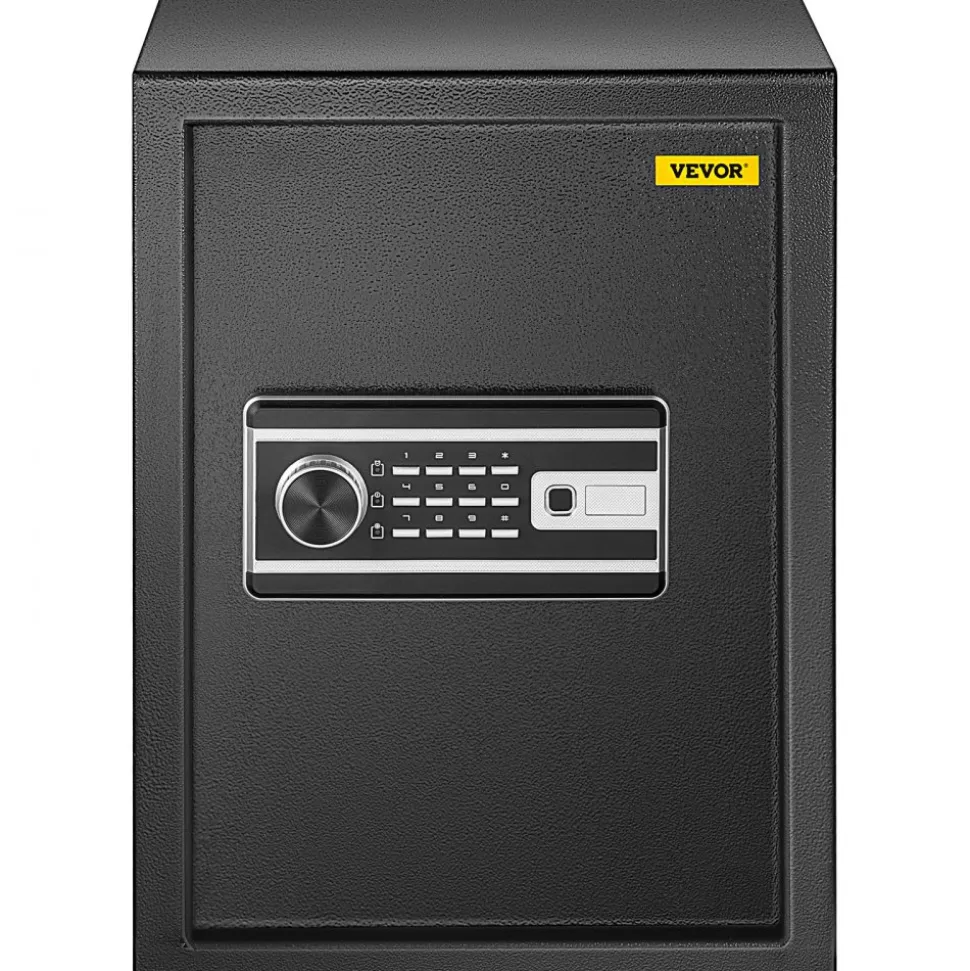 VEVOR Safe Box, 2.1 CU.FT Fingerprint Safe Box for Money with 2 Keys & Digital Keypad, Q235 Steel Safe Box for Storing Cash, Jewelry, Pistols, Documents, Watches in Home & Office & Hotel