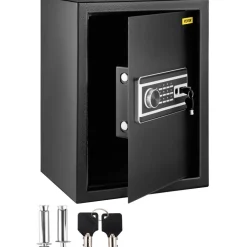 VEVOR Safe Box, 2.1 CU.FT Fingerprint Safe Box for Money with 2 Keys & Digital Keypad, Q235 Steel Safe Box for Storing Cash, Jewelry, Pistols, Documents, Watches in Home & Office & Hotel