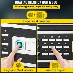 VEVOR Safe Box, 1.7 CU.FT Fingerprint Safe Box for Money with 2 Keys & Digital Keypad, Q235 Steel Safe Box for Storing Cash, Jewelry, Pistols, Documents, Watches in Home & Office & Hotel
