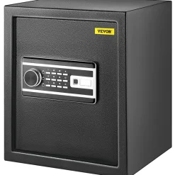 VEVOR Safe Box, 1.7 CU.FT Fingerprint Safe Box for Money with 2 Keys & Digital Keypad, Q235 Steel Safe Box for Storing Cash, Jewelry, Pistols, Documents, Watches in Home & Office & Hotel