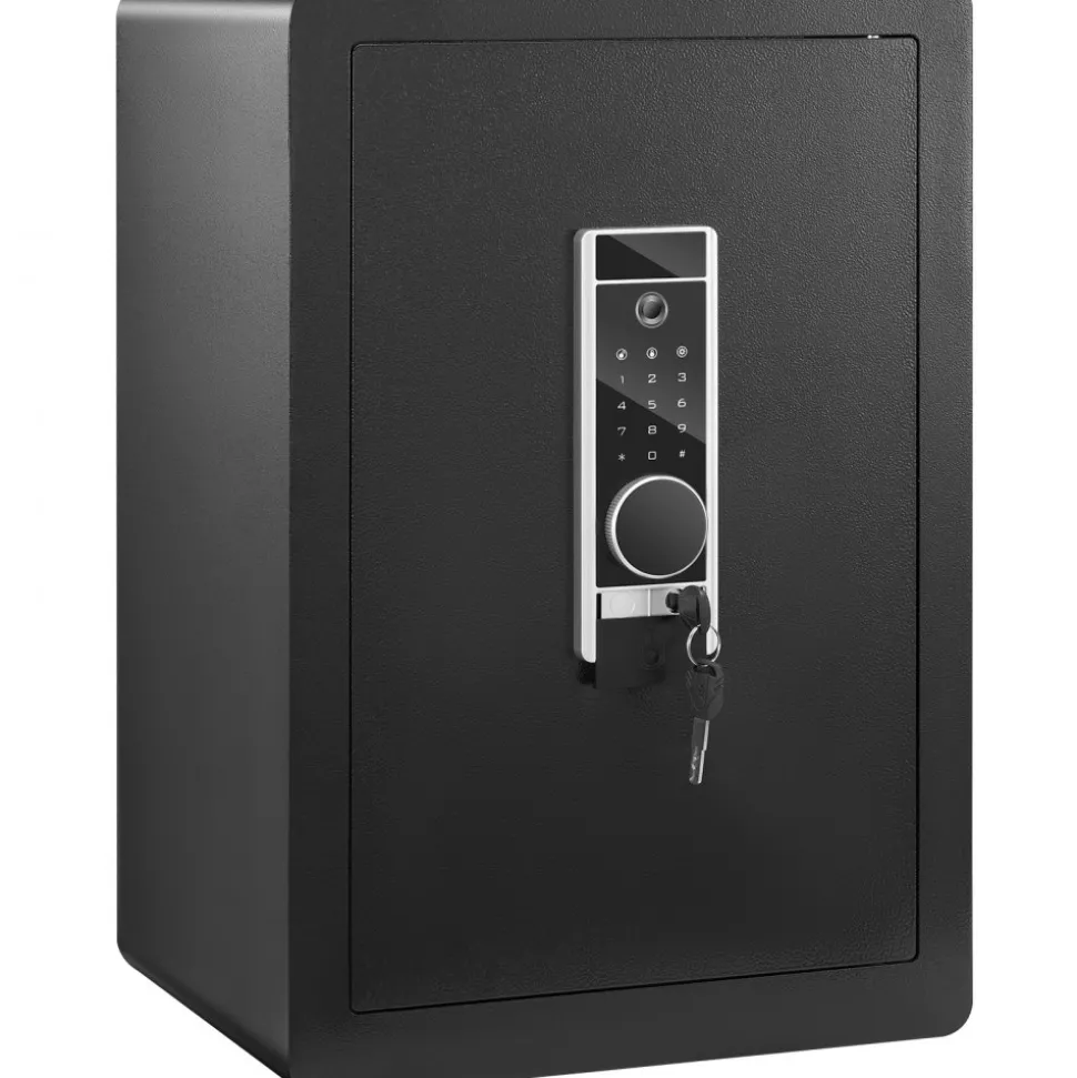 VEVOR Safe, 2.2 Cubic Feet Home Safe, Steel Security Safe with Fingerprint, Digital Keypad and 2 Keys, Cabinet Safe with Large Fire-proof Bag, Protect Cash, Gold, Jewelry, Documents, 15.8x13x23.6 inch
