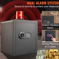 VEVOR Safe, 1.8 Cubic Feet Home Safe, Steel Security Safe with Digital Keypad and 2 Keys, Cabinet Safe with Fire-proof Bag, Protect Cash, Gold, Jewelry, Documents for Home, Hotel, 15.8x13x16.9 inches