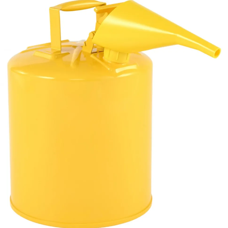VEVOR Safety Can, 5 Gallon Type I Yellow Safety Can for Diesel with Stainless Steel Flame Arrester, Self-Closing Lid, and PE Funnel, Carbon Steel Flammable Storage Container with Ergonomic Handle