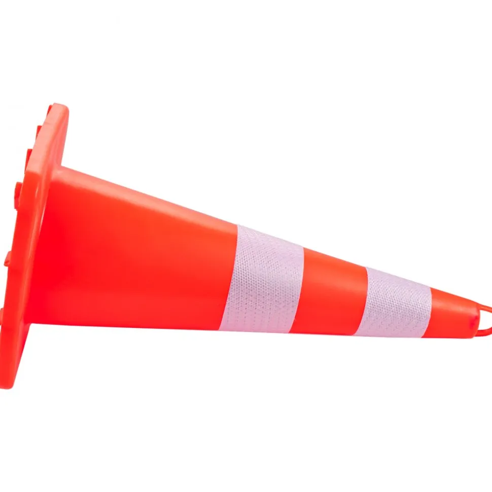VEVOR Safety Cones, 10PCS 28" Traffic Cones, PVC Orange Construction Cones, 2 Reflective Collars Traffic Cones with Weighted Base and Hand-Held Ring Used for Traffic Control, Driveway Road Parking