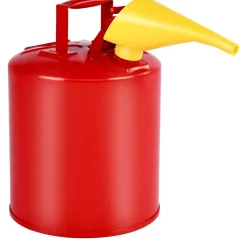 VEVOR Safety Gas Can, 5 Gallon Type I Red Safety Can for Gasoline with Stainless Steel Flame Arrester, Self-Closing Lid, and PE Funnel, Carbon Steel Flammable Storage Container with Ergonomic Handle