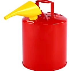 VEVOR Safety Gas Can, 5 Gallon Type I Red Safety Can for Gasoline with Stainless Steel Flame Arrester, Self-Closing Lid, and PE Funnel, Carbon Steel Flammable Storage Container with Ergonomic Handle