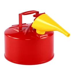 VEVOR Safety Gas Can, 2.5 Gallon Type I Red Safety Can for Gasoline with Stainless Steel Flame Arrester, Self-Closing Lid, and PE Funnel, Carbon Steel Flammable Storage Container with Ergonomic Handle