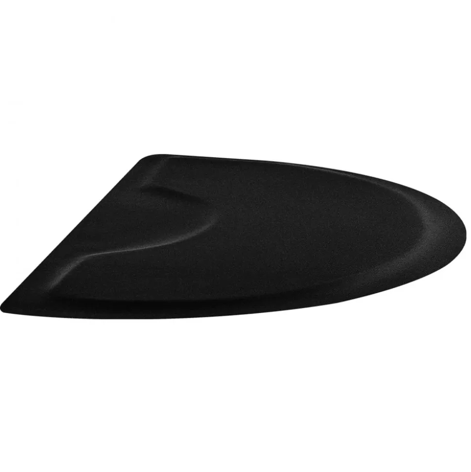 VEVOR Salon Mat for Hair Stylist, 3 x 5 FT Semi-circle Salon Chair Mat, 1/2-inch Thickened Anti Fatigue Barber Shop Floor Mat with Round Cut Out, Easy-to-Clean PVC Surface & Anti-Trip Beveled Edges