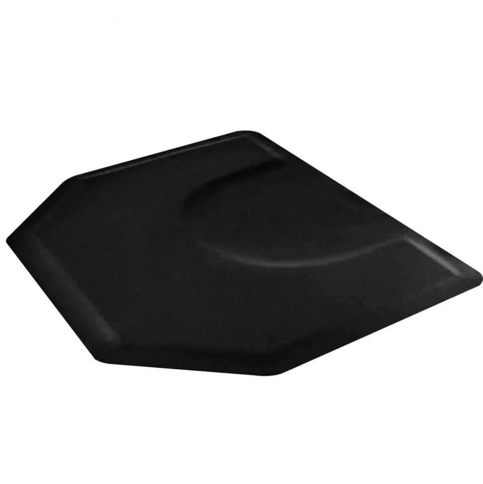 VEVOR Salon Mat for Hair Stylist, 4 x 5 FT Hexagon Salon Chair Mat Anti Fatigue, 1/2-inch Thickened Barber Shop Floor Mat with Round Cut Out, Easy-to-Clean PVC Surface & Anti-Trip Beveled Edges