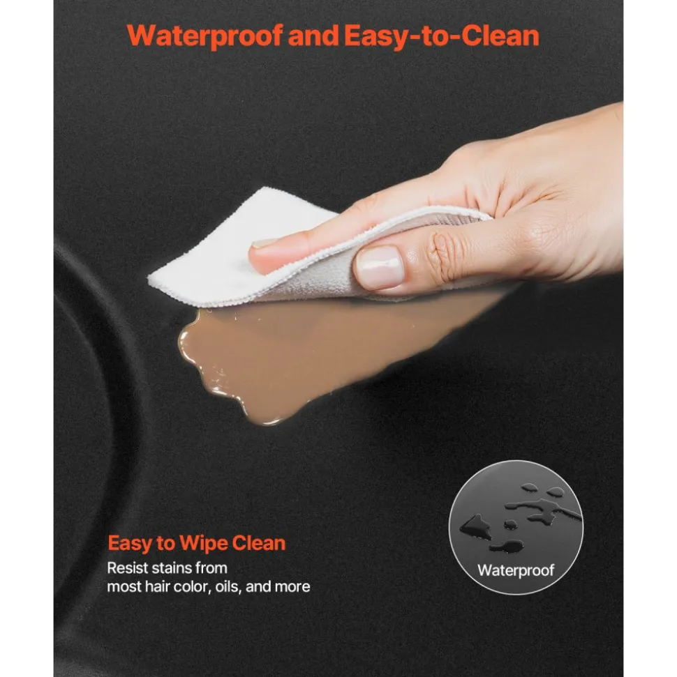 VEVOR Salon Mat for Hair Stylist, 4 x 5 FT Hexagon Salon Chair Mat Anti Fatigue, 1/2-inch Thickened Barber Shop Floor Mat with Round Cut Out, Easy-to-Clean PVC Surface & Anti-Trip Beveled Edges