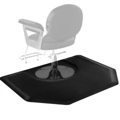 VEVOR Salon Mat for Hair Stylist, 4 x 5 FT Hexagon Salon Chair Mat Anti Fatigue, 1/2-inch Thickened Barber Shop Floor Mat with Round Cut Out, Easy-to-Clean PVC Surface & Anti-Trip Beveled Edges