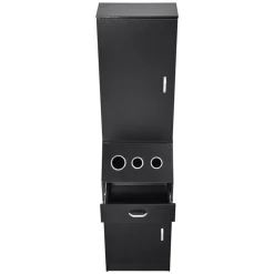VEVOR Salon Organizer, Station Unit for Hair Professionals, Equipped with 3 Holders for Hair Dryers, Storage Spaces, and a Single Drawer, in Black