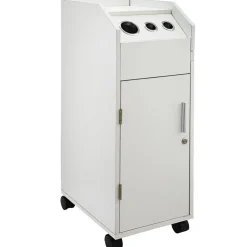 VEVOR Salon SPA Beauty Hairdressing Cart White Storage Trolley with 4 Drawers Rolling Wheels Lockable 2 Keys with Hairdryer Holder Space-Saving Side Tray