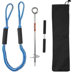 VEVOR Sand Anchor, 18 in Stainless Steel Beach Anchor, Screw in Sand Boat Anchors with Spiral Blade, Shallow Water Boat Auger Anchors, for Securing Jet Ski PWC Pontoon Kayak on Beaches and Sandbars